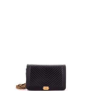 Chanel Boy Wallet on Chain Chevron Lambskin